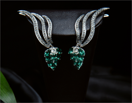 Emerald gemstone earrings